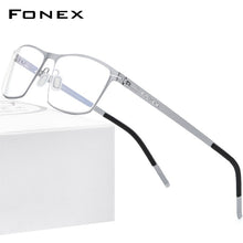 Carica l&#39;immagine nel visualizzatore di Gallery, FONEX Alloy Glasses Frame Men Square Myopia Prescription Optical Eyeglasses 2023 Male Full Korean Screwless Eyewear 993