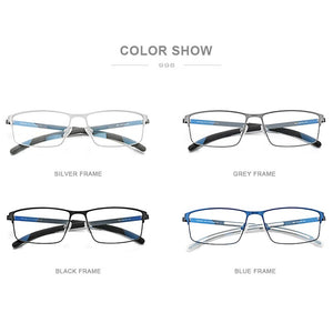 FONEX Alloy Glasses Frame Men Square Myopia Prescription Optical Eyeglasses 2023 Male Metal Full Korea Screwless Eyewear 998