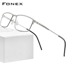 Carica l&#39;immagine nel visualizzatore di Gallery, FONEX Alloy Glasses Frame Men Square Myopia Prescription Optical Eyeglasses 2023 Male Full Korean Screwless Eyewear F1022