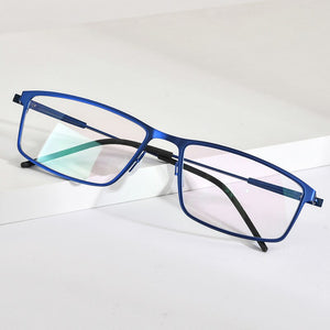 FONEX Alloy Glasses Frame Men Square Myopia Prescription Optical Eyeglasses 2023 Male Full Korean Screwless Eyewear F1022