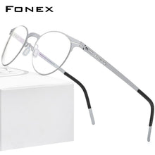 Load image into Gallery viewer, FONEX Alloy Glasses Frame Men Ultralight Women Vintage Round Prescription Eyeglasses 2023 Optical Frame Screwless Eyewear F1023