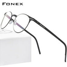 Load image into Gallery viewer, FONEX Alloy Glasses Frame Men Ultralight Women Vintage Round Prescription Eyeglasses 2023 Optical Frame Screwless Eyewear F1023