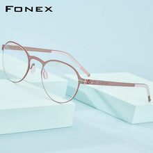 Load image into Gallery viewer, FONEX Alloy Glasses Frame Women 2023 Round Optical Myopia Prescription Eyeglasses Frames Men Korean Screwless Eyewear 994