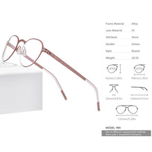 Load image into Gallery viewer, FONEX Alloy Glasses Frame Women 2023 Round Optical Myopia Prescription Eyeglasses Frames Men Korean Screwless Eyewear 994