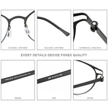 Load image into Gallery viewer, FONEX Alloy Glasses Frame Women 2023 Vintage Round Myopia Optical Frames Prescription Eyeglasses Men Screwless Eyewear 996