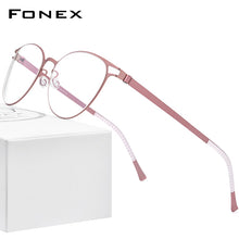 Load image into Gallery viewer, FONEX Alloy Glasses Frame Women 2023 Vintage Round Myopia Optical Frames Prescription Eyeglasses Men Screwless Eyewear 996