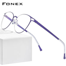 Load image into Gallery viewer, FONEX Alloy Glasses Frame Women 2023 Vintage Round Myopia Optical Frames Prescription Eyeglasses Men Screwless Eyewear 996