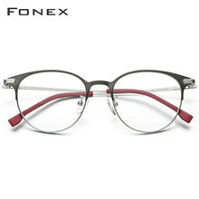 Load image into Gallery viewer, FONEX Alloy Glasses Men Ultralight Women Vintage Round Eyeglasses Frame Retro Prescription Optical Screwless Eyewear 988