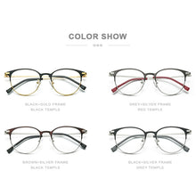 Load image into Gallery viewer, FONEX Alloy Glasses Men Ultralight Women Vintage Round Eyeglasses Frame Retro Prescription Optical Screwless Eyewear 988