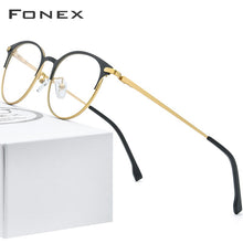 Load image into Gallery viewer, FONEX Alloy Glasses Men Ultralight Women Vintage Round Eyeglasses Frame Retro Prescription Optical Screwless Eyewear 988
