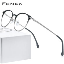 Load image into Gallery viewer, FONEX Alloy Glasses Men Ultralight Women Vintage Round Eyeglasses Frame Retro Prescription Optical Screwless Eyewear 988