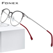 Load image into Gallery viewer, FONEX Alloy Glasses Men Ultralight Women Vintage Round Eyeglasses Frame Retro Prescription Optical Screwless Eyewear 988