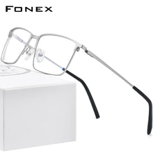 Carica l&#39;immagine nel visualizzatore di Gallery, FONEX Alloy Optical Glasses Frame Men Prescription Square Myopia Eyeglasses 2023 Male Metal Full Screwless Eyewear 999