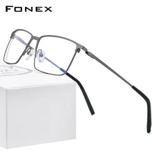 Carica l&#39;immagine nel visualizzatore di Gallery, FONEX Alloy Optical Glasses Frame Men Prescription Square Myopia Eyeglasses 2023 Male Metal Full Screwless Eyewear 999
