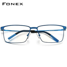 Carica l&#39;immagine nel visualizzatore di Gallery, FONEX Alloy Optical Glasses Frame Men Prescription Square Myopia Eyeglasses 2023 Male Metal Full Screwless Eyewear 999