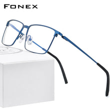 Carica l&#39;immagine nel visualizzatore di Gallery, FONEX Alloy Optical Glasses Frame Men Prescription Square Myopia Eyeglasses 2023 Male Metal Full Screwless Eyewear 999
