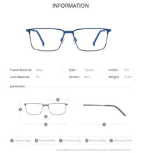 Carica l&#39;immagine nel visualizzatore di Gallery, FONEX Alloy Optical Glasses Frame Men Prescription Square Myopia Eyeglasses 2023 Male Metal Full Screwless Eyewear 999