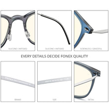 Load image into Gallery viewer, FONEX Anti Blue Light Blocking Glasses Women Antiblue UV Protection Computer Eyeglasses Men FAB010 (Nylon Frame B Titanium Arm)
