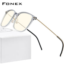 Load image into Gallery viewer, FONEX Anti Blue Light Blocking Glasses Women Antiblue UV Protection Computer Eyeglasses Men FAB010 (Nylon Frame B Titanium Arm)