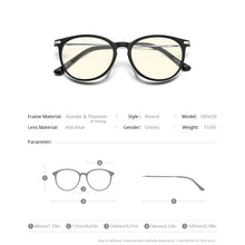Carica l'immagine nel visualizzatore di Gallery, FONEX Anti Luce Blu Occhiali Da Uomo Titanio Acetato Occhiali Da Vista Rotondi Retro Antiblu Occhiali Da Gioco Per Computer per Le Donne F85670 