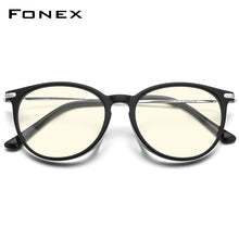 Carica l'immagine nel visualizzatore di Gallery, FONEX Anti Luce Blu Occhiali Da Uomo Titanio Acetato Occhiali Da Vista Rotondi Retro Antiblu Occhiali Da Gioco Per Computer per Le Donne F85670 