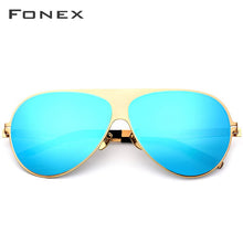 Load image into Gallery viewer, FONEX Aviation Polarized Sunglasses Men 2023  Brand Designer Big Oversize Screwless Eyewear Sun Glasses for Men 856