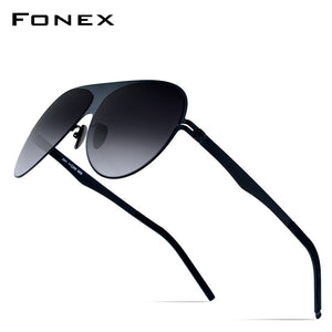 FONEX Aviation Polarized Sunglasses Men 2023  Brand Designer Big Oversize Screwless Eyewear Sun Glasses for Men 856