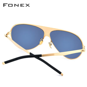 FONEX Aviation Polarized Sunglasses Men 2023  Brand Designer Big Oversize Screwless Eyewear Sun Glasses for Men 856