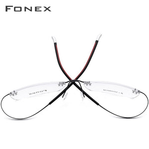 FONEX B Pure Titanium Rimless Optical Glasses Men Women Frameless Prescription Eyeglasses Frame Ultralight Myopia Eyewear 9203