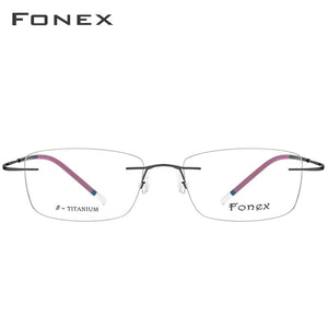FONEX B Pure Titanium Rimless Optical Glasses Men Women Frameless Prescription Eyeglasses Frame Ultralight Myopia Eyewear 9203