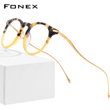 Load image into Gallery viewer, FONEX B Titanium Acetate Optical Glasses Frame Men Vintage Prescription Eyeglasses Women Retro Round Spectacles Eyewear 857