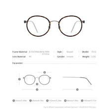 Carica l&#39;immagine nel visualizzatore di Gallery, FONEX B Titanium Eyeglasses Frame Men Round Prescription Myopia Optical Frames Women Glasses 2023 Korean Screwless Eyewear 7512