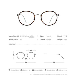 FONEX B Titanium Eyeglasses Frame Men Round Prescription Myopia Optical Frames Women Glasses 2023 Korean Screwless Eyewear 7512