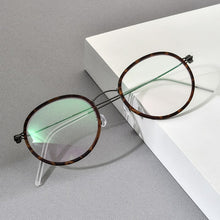 Carica l&#39;immagine nel visualizzatore di Gallery, FONEX B Titanium Eyeglasses Frame Men Round Prescription Myopia Optical Frames Women Glasses 2023 Korean Screwless Eyewear 7512
