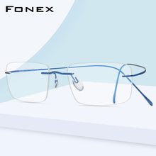 Load image into Gallery viewer, FONEX B Titanium Glasses Frame Men 2023 Women Rimless Prescription Square Eyeglasses Frames Myopia Optical Korean Eyewear F85634