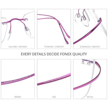 Load image into Gallery viewer, FONEX B Titanium Glasses Frame Men 2023 Women Rimless Prescription Square Eyeglasses Frames Myopia Optical Korean Eyewear F85634