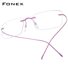 Load image into Gallery viewer, FONEX B Titanium Glasses Frame Men 2023 Women Rimless Prescription Square Eyeglasses Frames Myopia Optical Korean Eyewear F85634