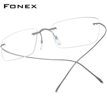Load image into Gallery viewer, FONEX B Titanium Glasses Frame Men 2023 Women Rimless Prescription Square Eyeglasses Frames Myopia Optical Korean Eyewear F85634