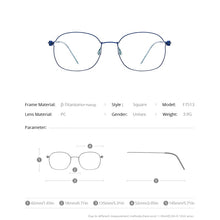 Load image into Gallery viewer, FONEX B Titanium Glasses Frame Men Prescription Eyeglasses Korean Denmark Women Myopia Optical Frame Screwless Eyewear F7513