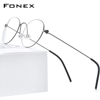FONEX B Titanium Glasses Frame Women Prescription Eyeglasses Men Korean Myopia Optical Frames Morten Screwless Eyewear 7510