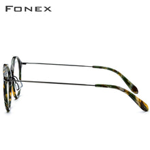 Load image into Gallery viewer, FONEX B Titanium Optical Glasses Frame Women Vintage Round Prescription Eyeglasses Men Myopia Acetate Spectacles Eyewear 852
