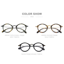Load image into Gallery viewer, FONEX B Titanium Optical Glasses Frame Women Vintage Round Prescription Eyeglasses Men Myopia Acetate Spectacles Eyewear 852