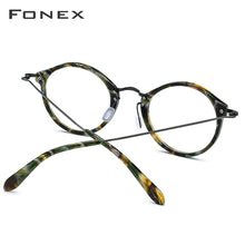 Load image into Gallery viewer, FONEX B Titanium Optical Glasses Frame Women Vintage Round Prescription Eyeglasses Men Myopia Acetate Spectacles Eyewear 852
