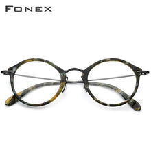 Load image into Gallery viewer, FONEX B Titanium Optical Glasses Frame Women Vintage Round Prescription Eyeglasses Men Myopia Acetate Spectacles Eyewear 852
