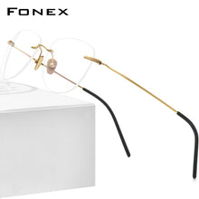 Load image into Gallery viewer, FONEX B Titanium Rimless Glasses Women Eyeglasses Frames Prescription Myopia Optical Men Vintage Oval Eyewear 855