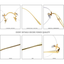 Load image into Gallery viewer, FONEX B Titanium Rimless Glasses Women Vintage Retro Eyeglasses Frame Men  Prescription Myopia Optical Eyewear 869