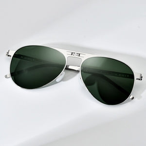 FONEX Polarized Sun Glasses Men Portable Folding Pilot Sunglasses for Man 2023 MaleUV400 Shades with Nylon Lens F1025
