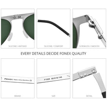 Load image into Gallery viewer, FONEX Polarized Sunglasses Men Portable Folding Pilot Sun Glasses for Man 2023 MaleUV400 Shades with Nylon Lens F1025
