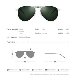 FONEX Polarized Sunglasses Men Portable Folding Pilot Sun Glasses for Man 2023 MaleUV400 Shades with Nylon Lens F1025