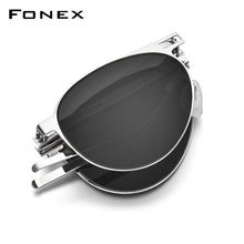 Load image into Gallery viewer, FONEX Polarized Sunglasses Men Portable Folding Pilot Sun Glasses for Man 2023 MaleUV400 Shades with Nylon Lens F1025